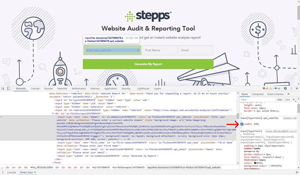 Stepps input field 1